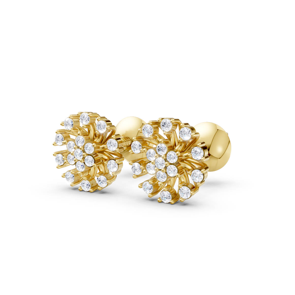 Sunburst Diamond Bloom Studs view 2