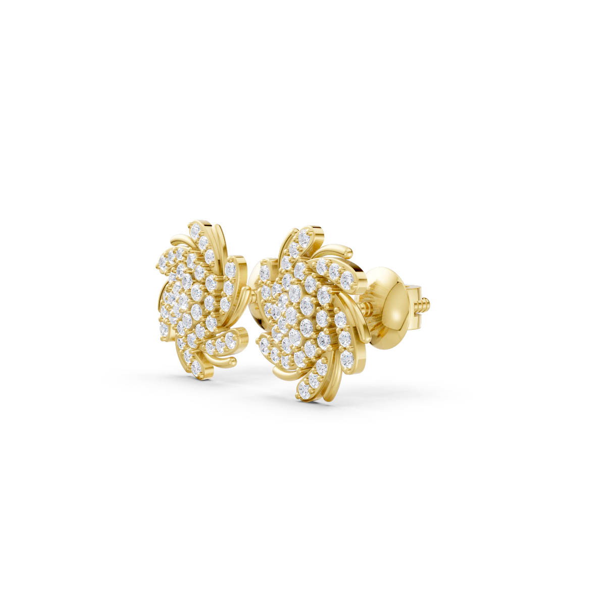 Twinkling Spiral Diamond Studs view 2