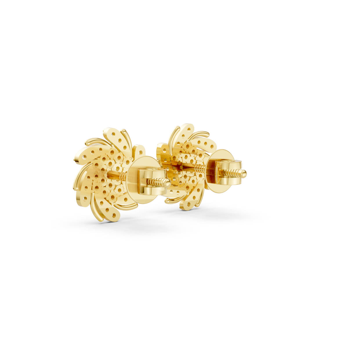Twinkling Spiral Diamond Studs view 3