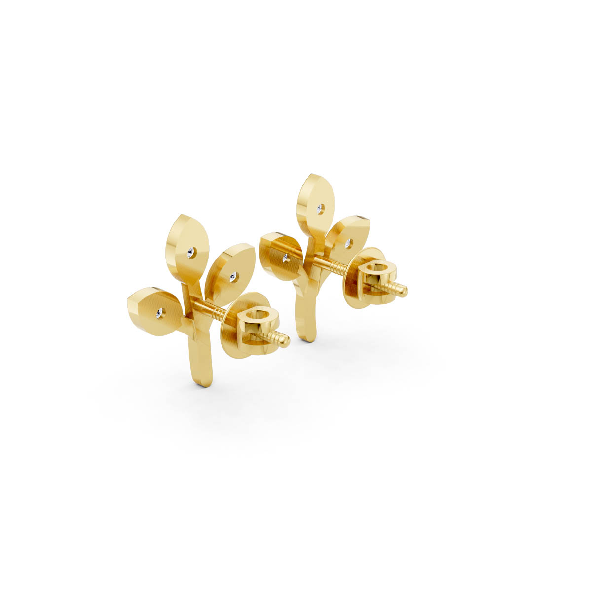 Golden Blossom Leaf Studs view 3