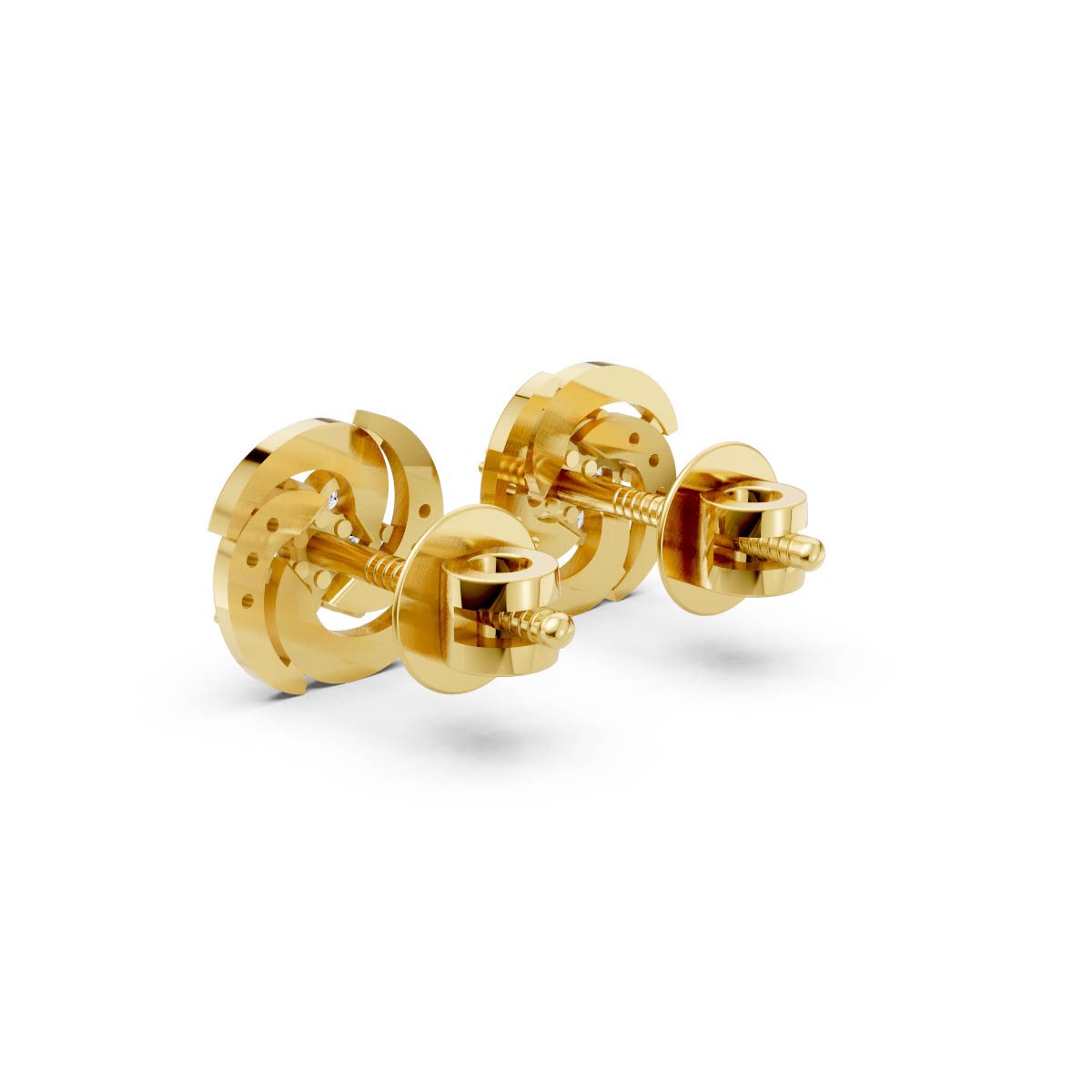 Golden Swirl Bloom Studs view 3