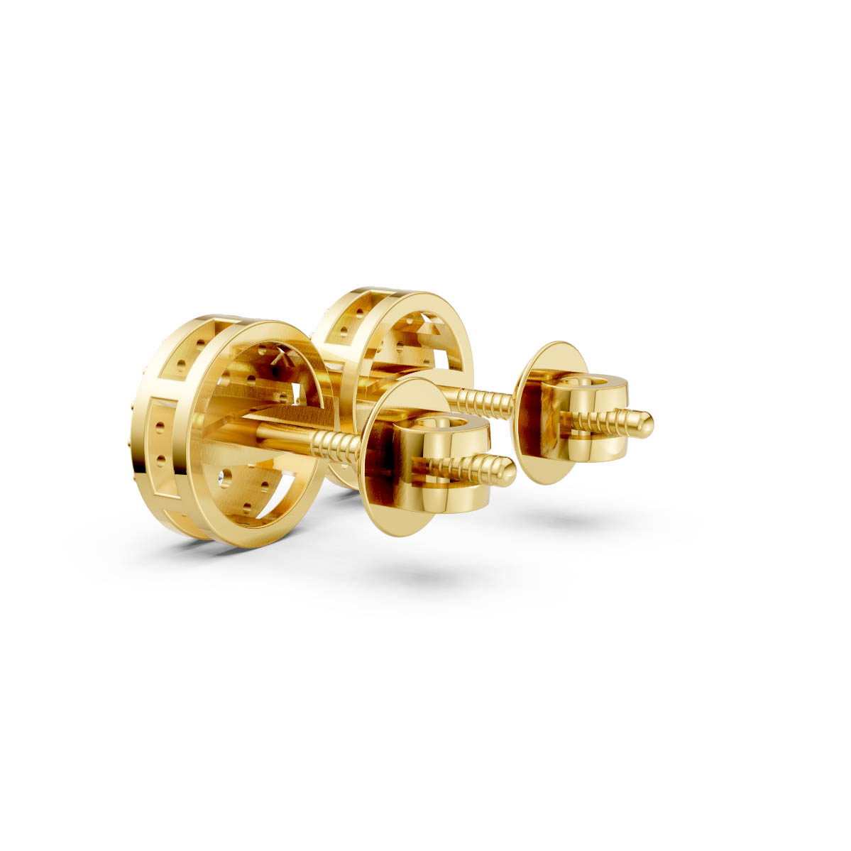 Radiant Circle Diamond Studs view 3