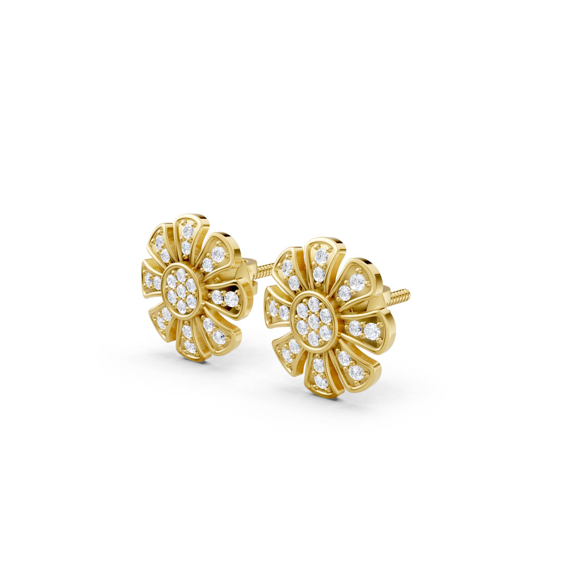 Golden Daisy Spark Studs view 2