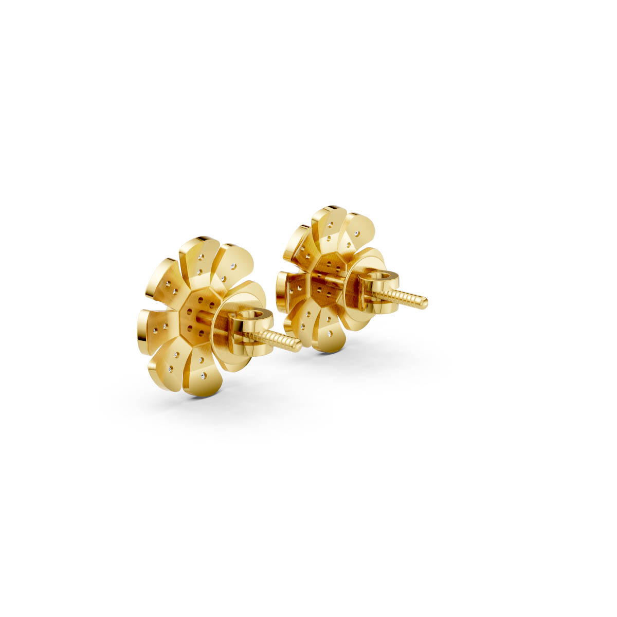 Golden Daisy Spark Studs view 3