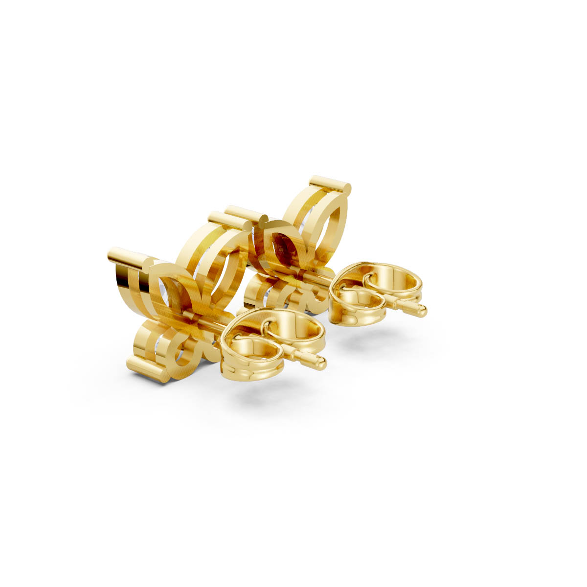 Diamond Butterfly Stud Earrings view 3