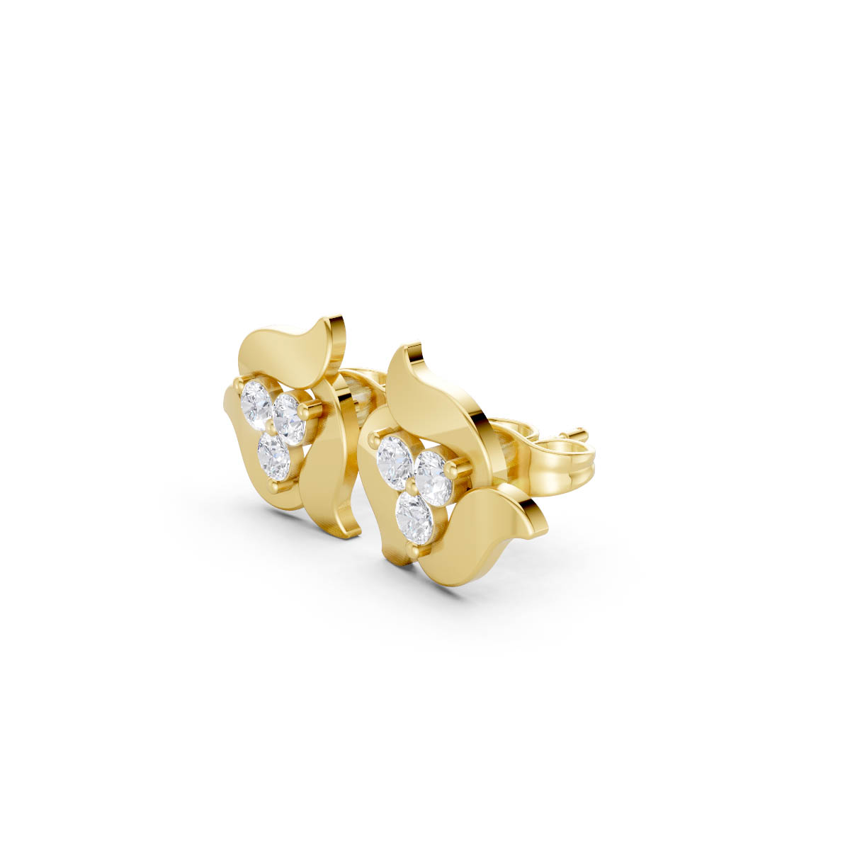 Trillian Diamond Floral Earrings view 2