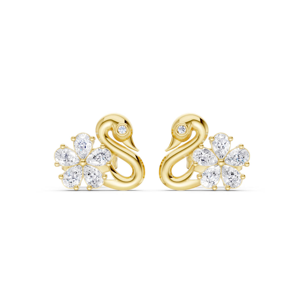 Golden Swan Bloom Studs