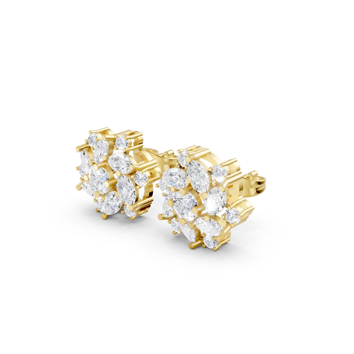 Twinkling Floral Cluster Studs view 2