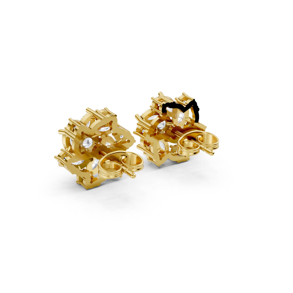 Twinkling Floral Cluster Studs view 3