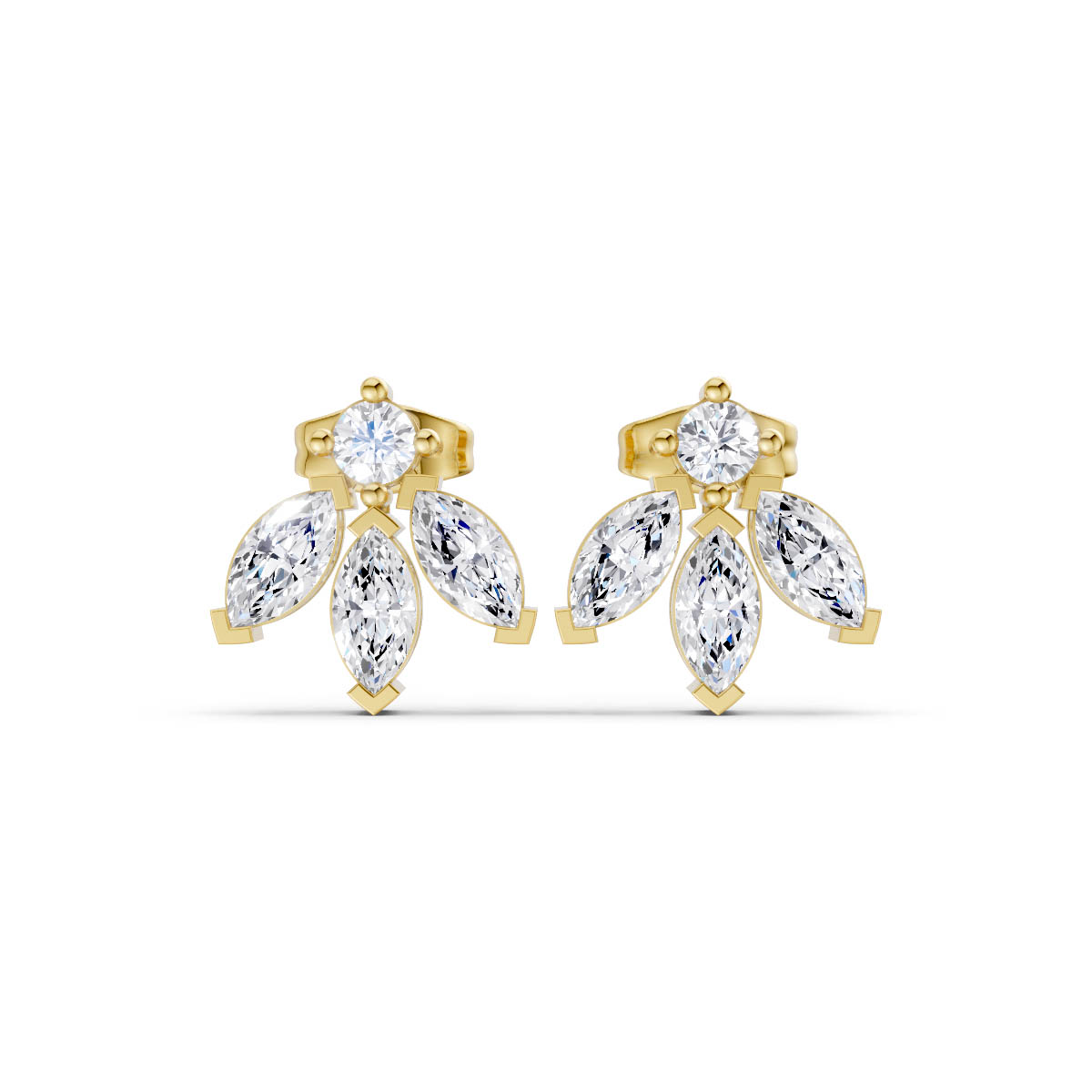 Radiant Trio Bloom Studs view 1