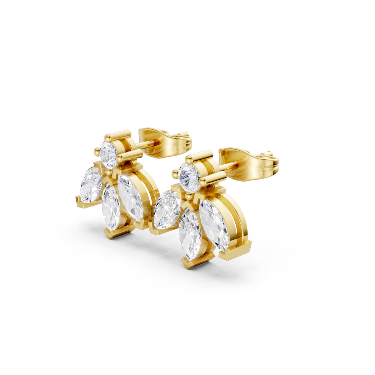 Radiant Trio Bloom Studs view 2