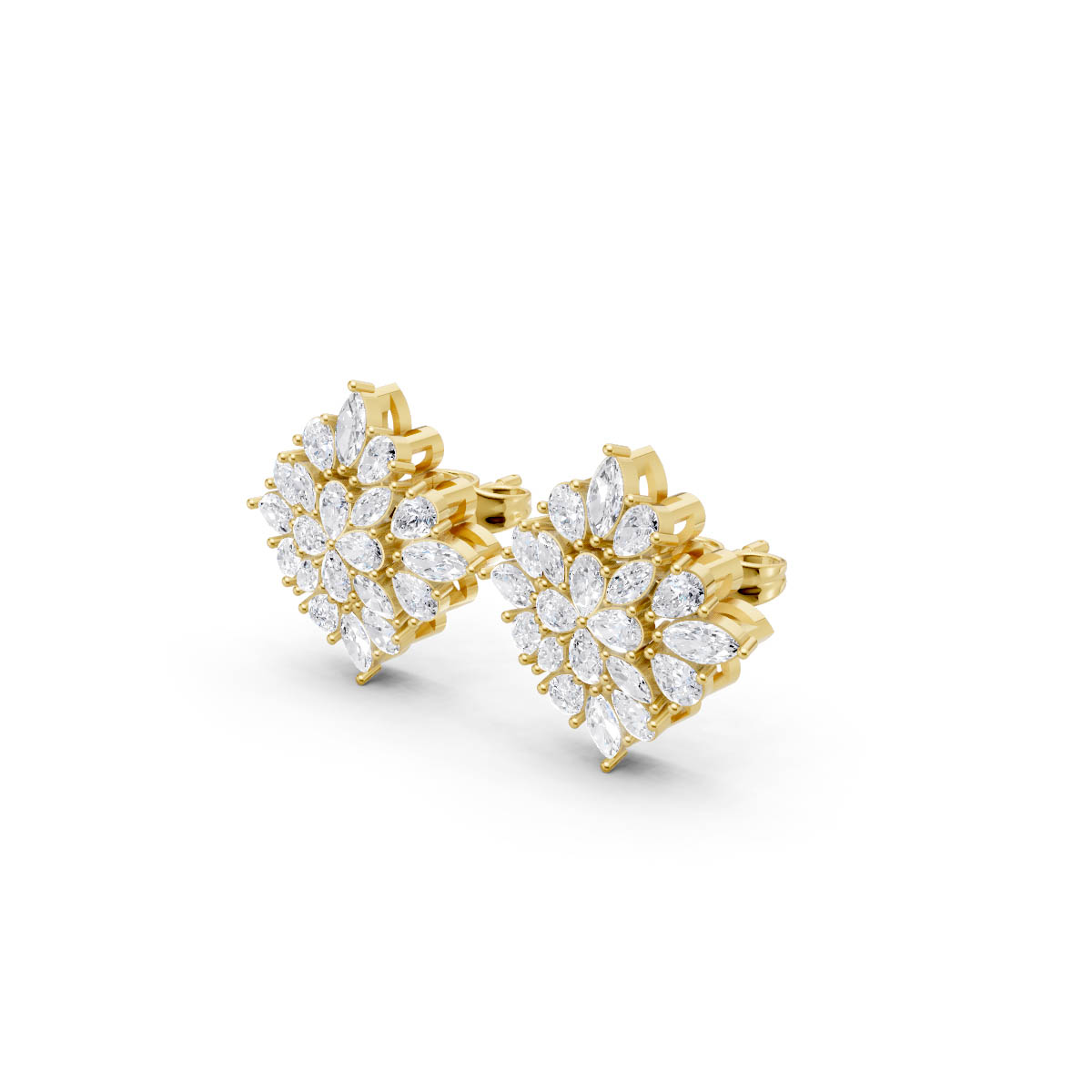Marquise Diamond Cluster Studs view 2