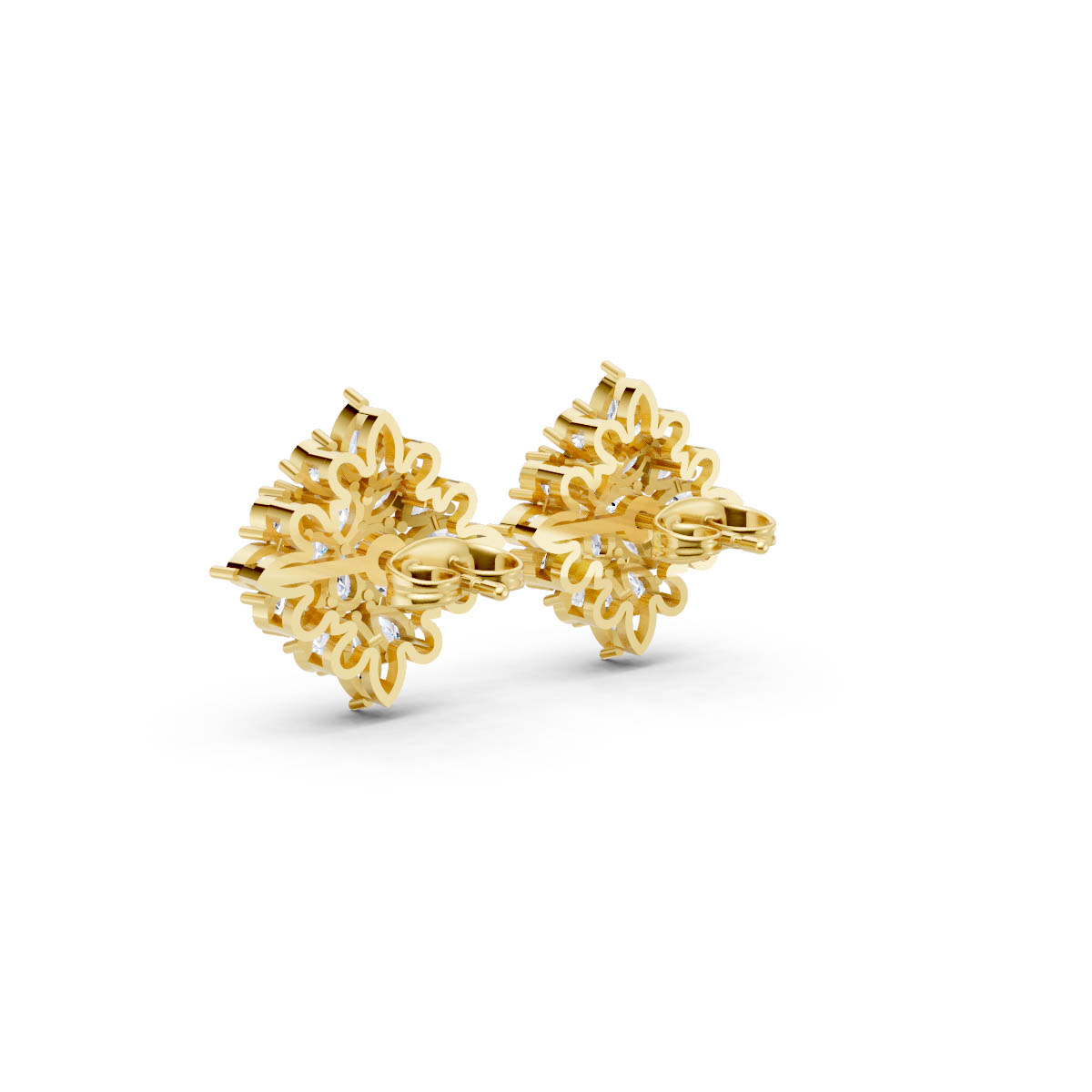 Marquise Diamond Cluster Studs view 3