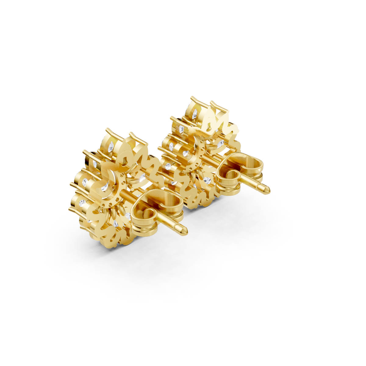 Pear Diamond Halo Studs view 3