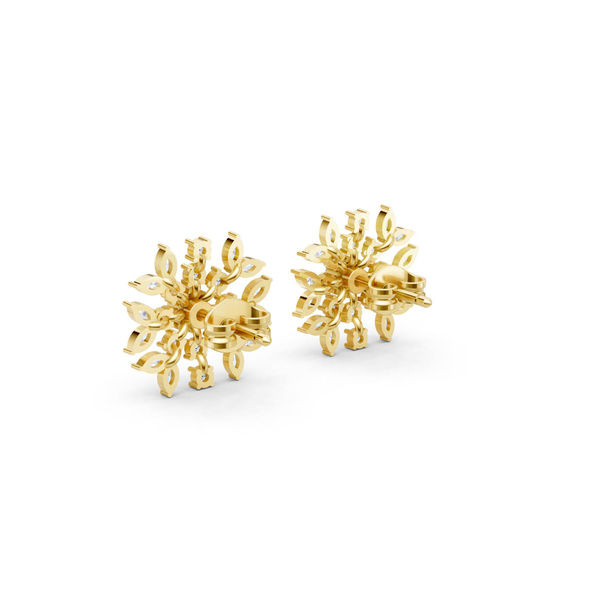 Diamond Snowflake Starburst Studs view 3