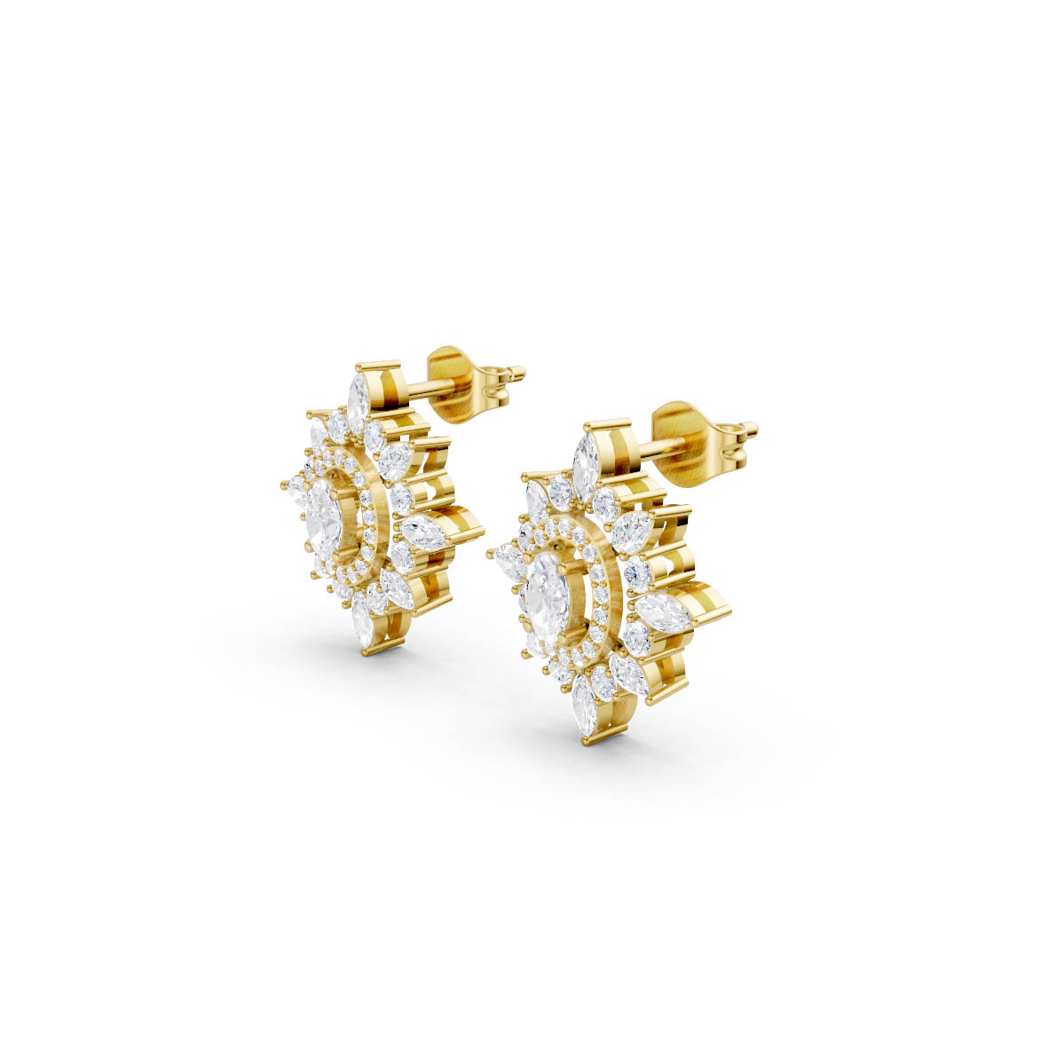 Oval Diamond Vintage Studs view 2
