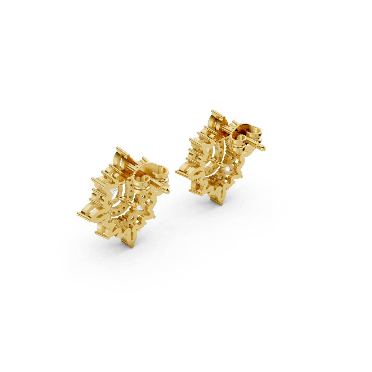 Oval Diamond Vintage Studs view 3