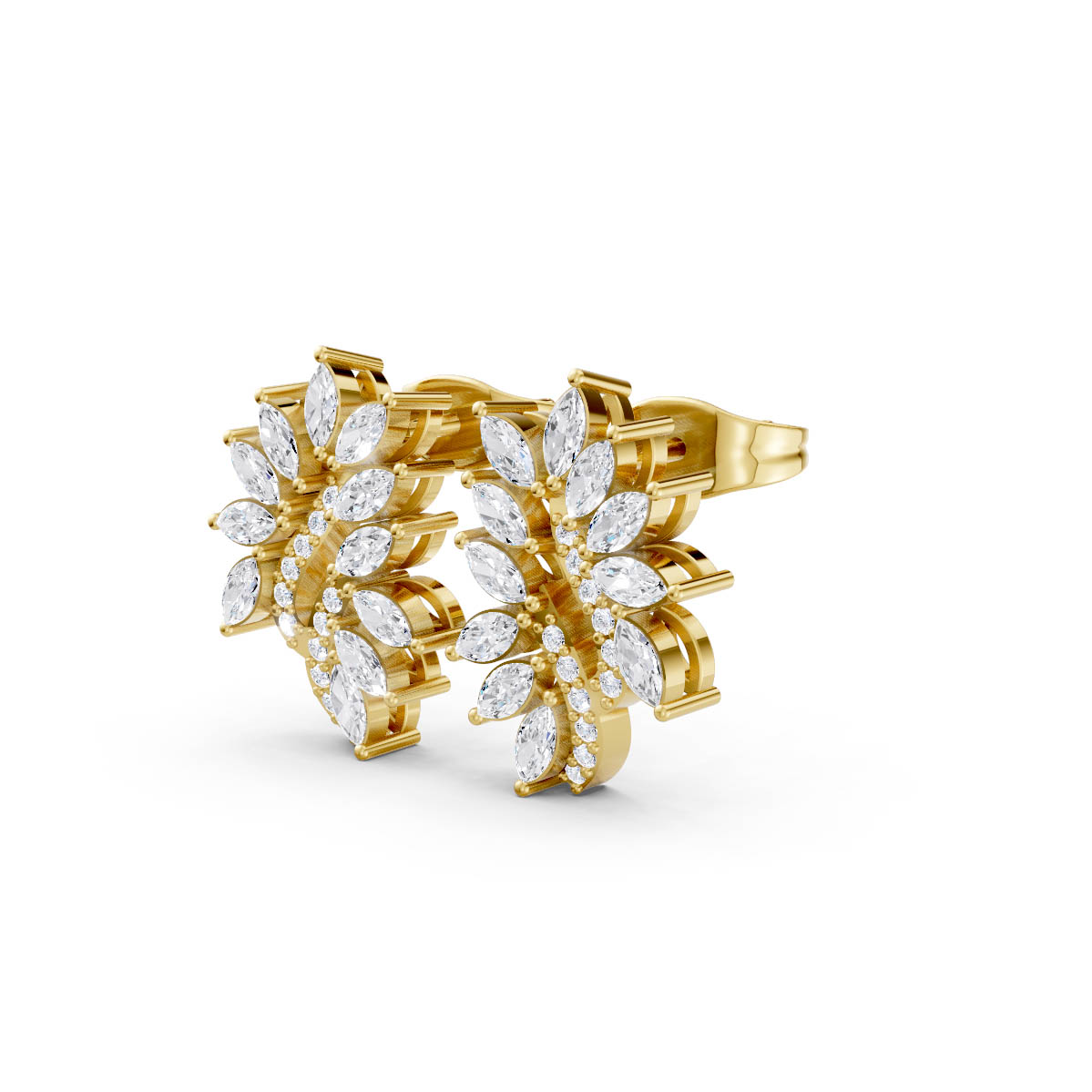 Marquise Diamond Wing Studs view 2