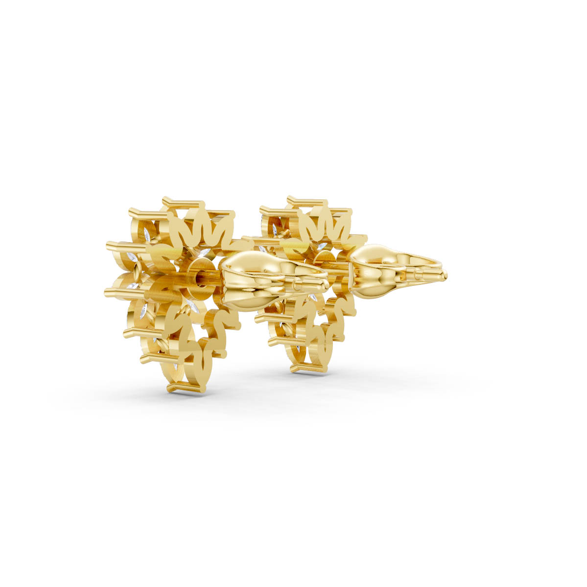 Marquise Diamond Cluster Studs view 3