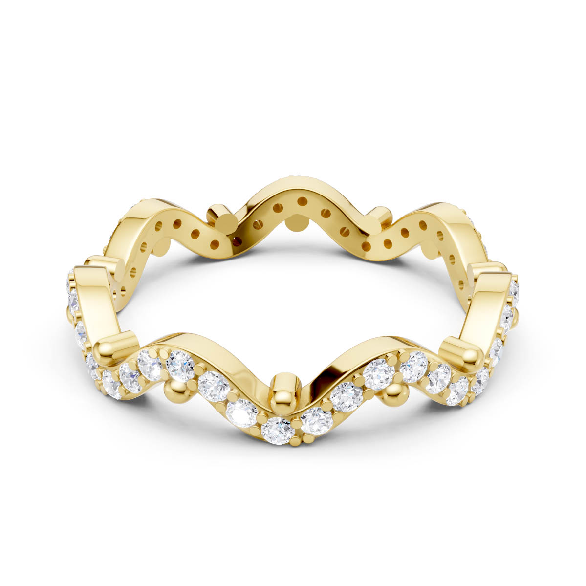 Diamond Wavy Eternity Band view 2