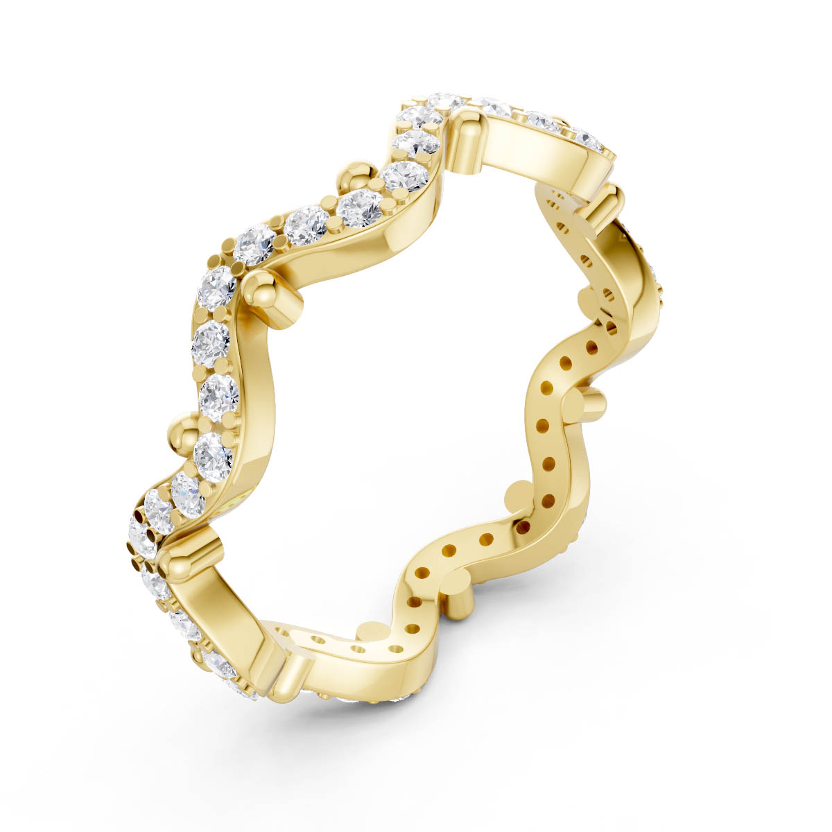 Diamond Wavy Eternity Band view 3