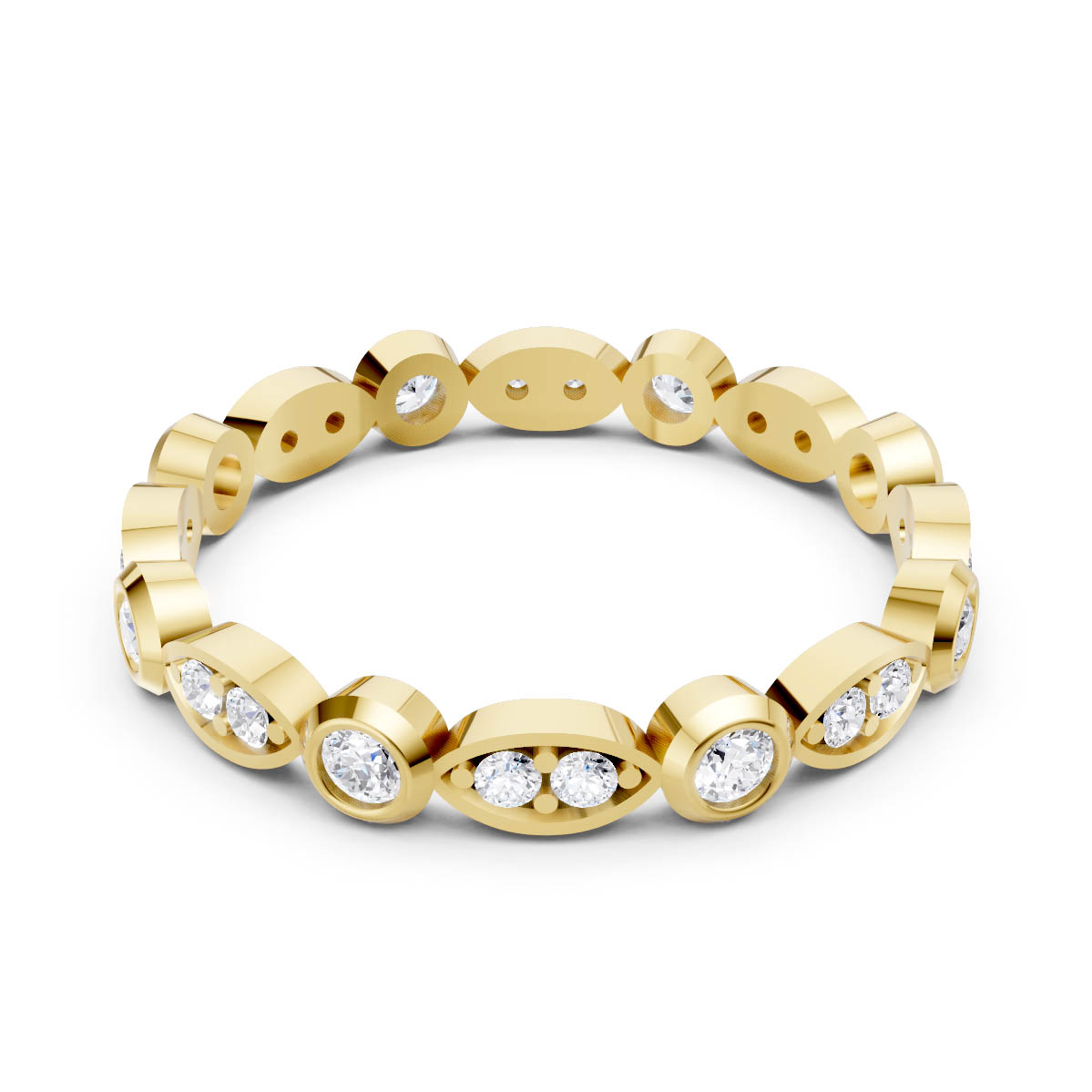Bezel Pavé Diamond Band view 2