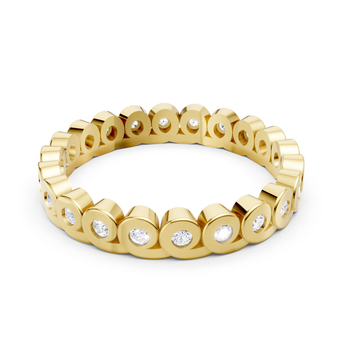 Circular Bezel Diamond Band view 2