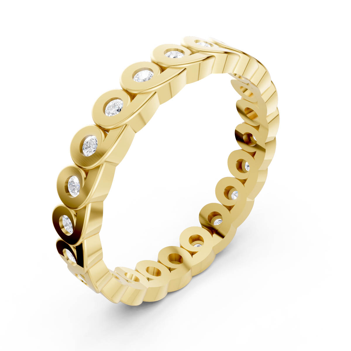 Circular Bezel Diamond Band view 3