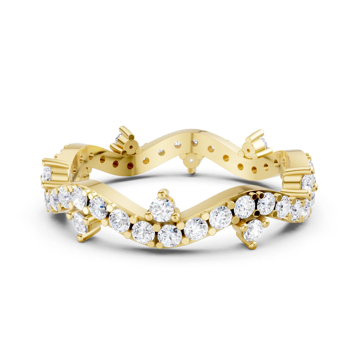 Woven Wave Diamond Band view 2