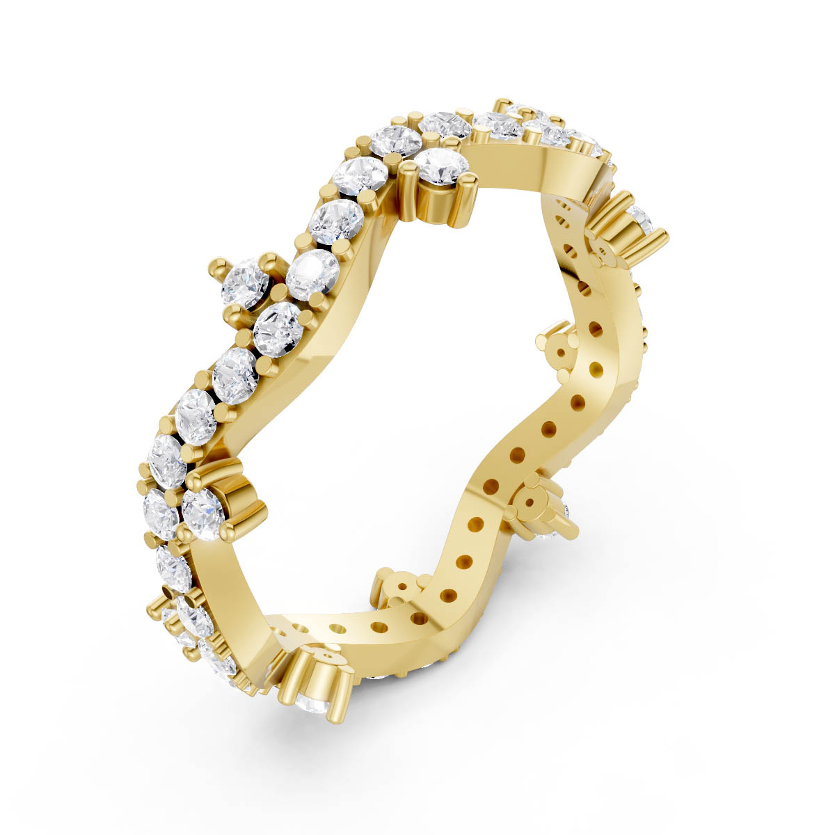 Woven Wave Diamond Band view 3