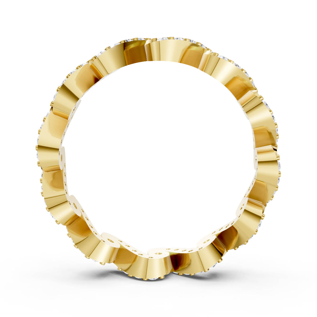 Wave Sculpted Diamond Band view 4