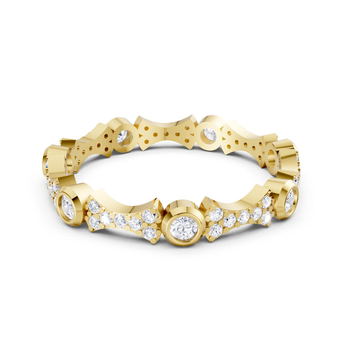 Scalloped Pavé Diamond Band view 2