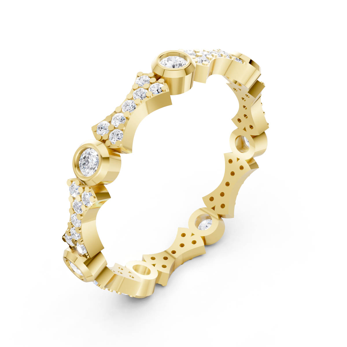 Scalloped Pavé Diamond Band view 3