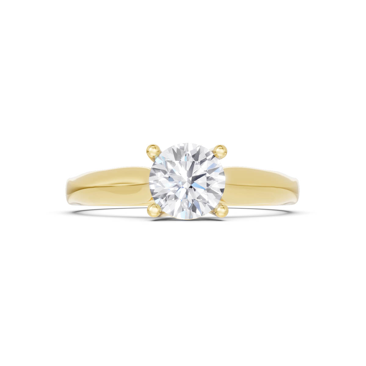 Golden Twist Solitaire Ring