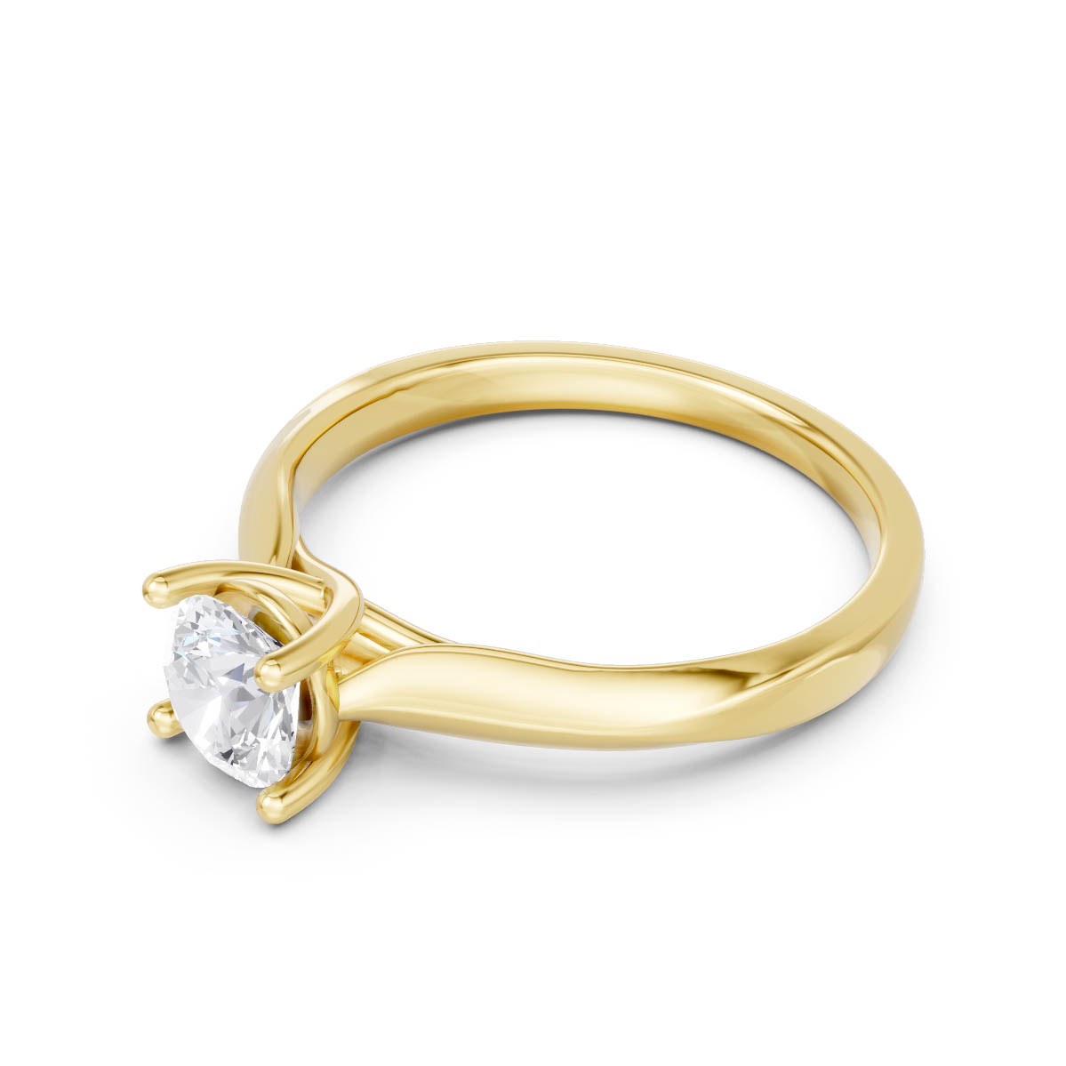 Golden Twist Solitaire Ring view 2