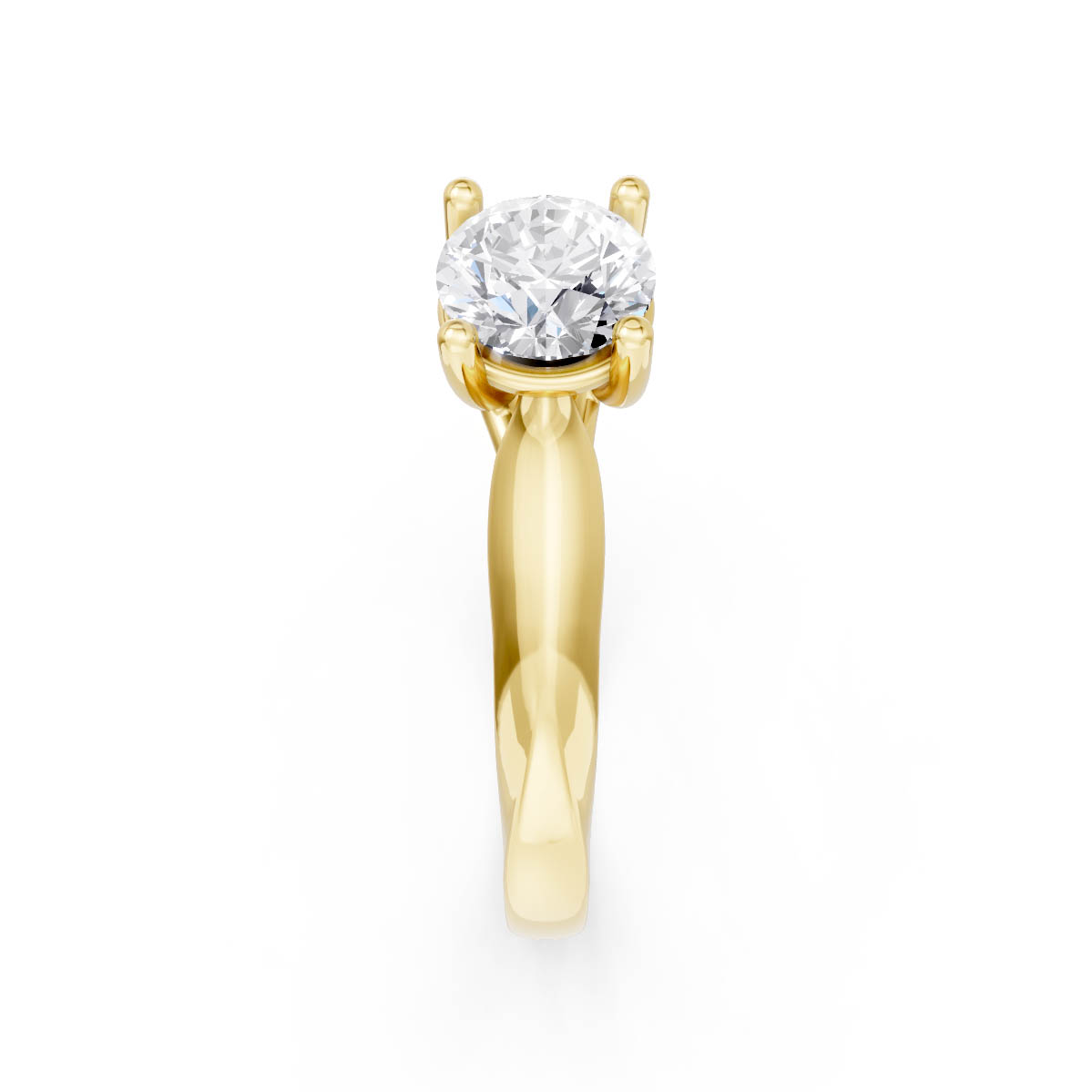Golden Twist Solitaire Ring view 4