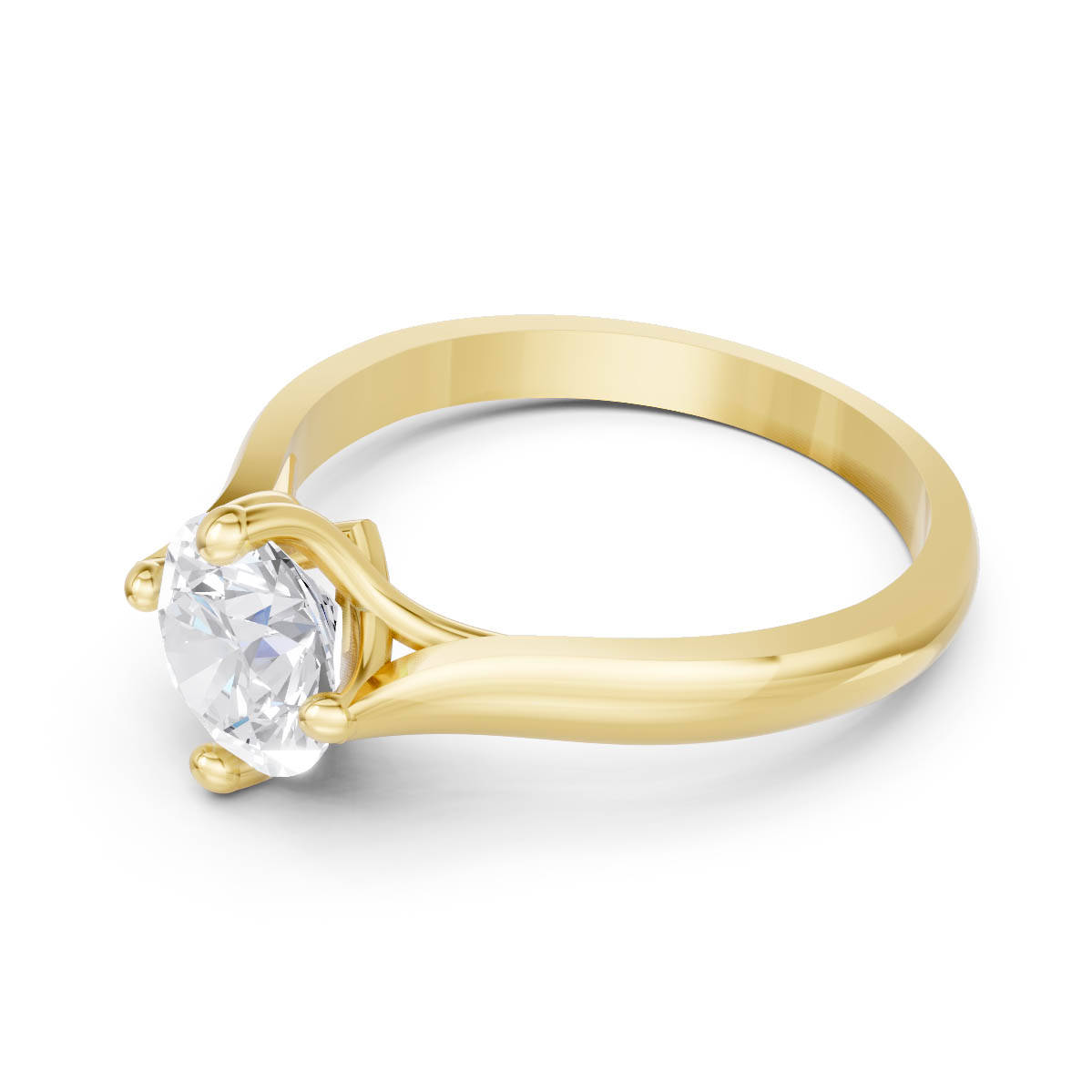 Radiant Gold Solitaire Ring view 2