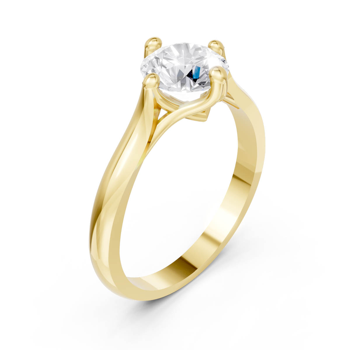 Radiant Gold Solitaire Ring view 3