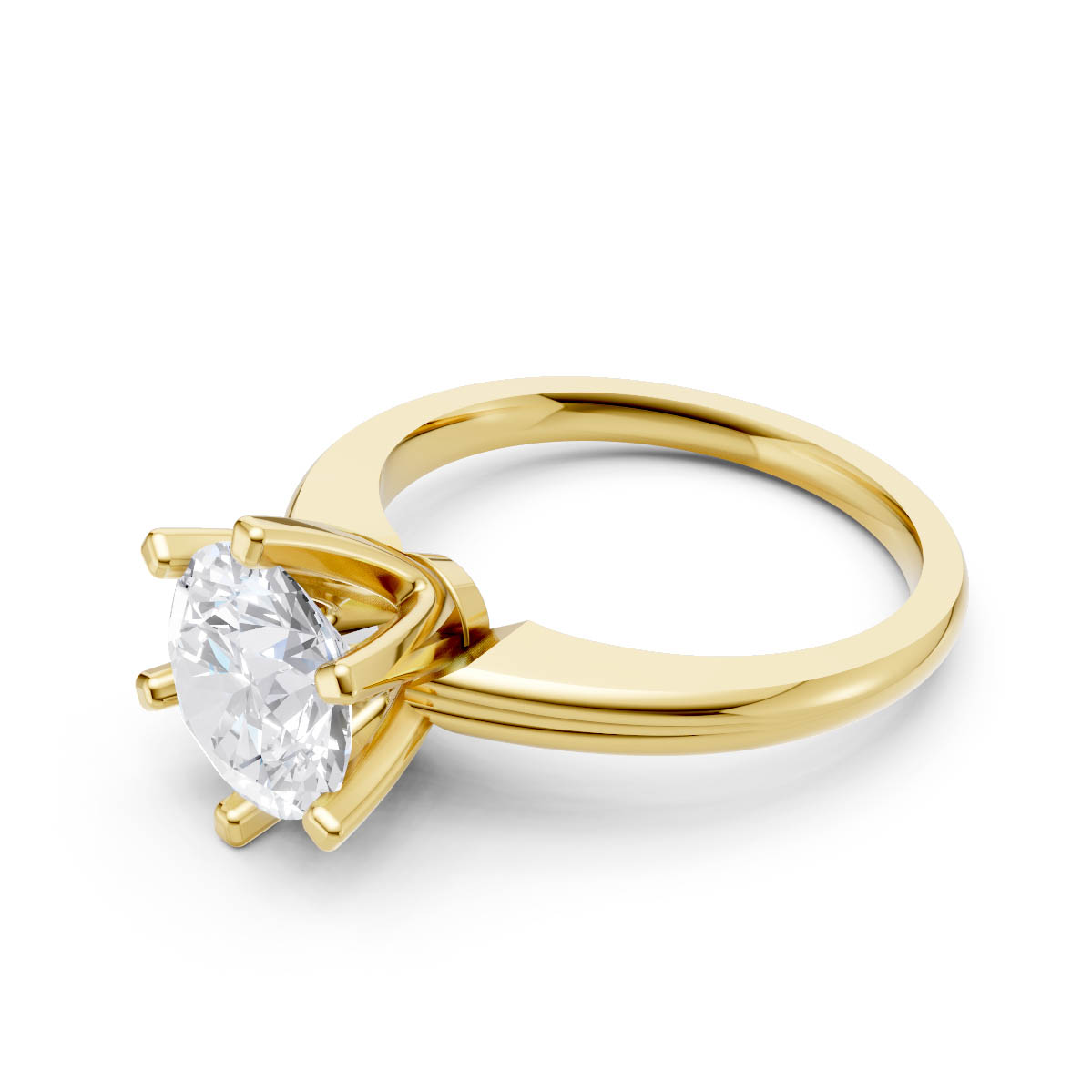 Yellow Gold Round Solitaire view 2