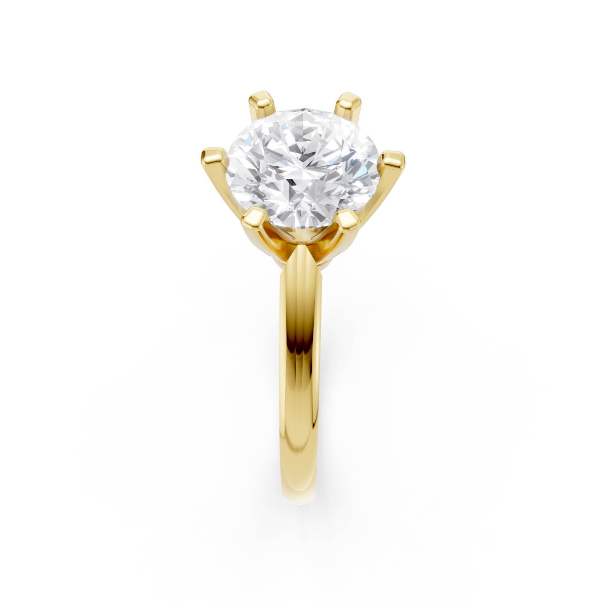 Yellow Gold Round Solitaire view 4