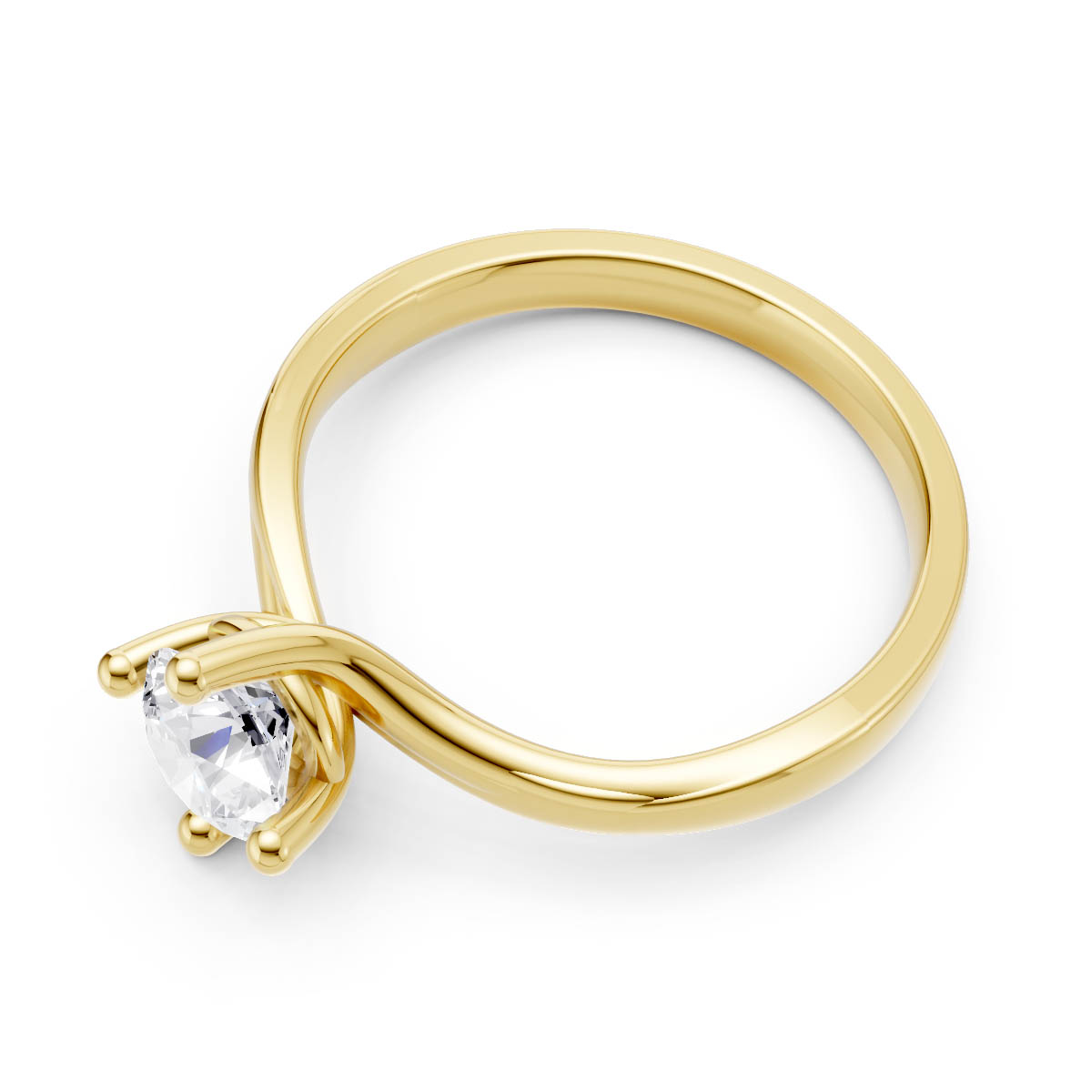 Twisted Roundish Solitiare Ring view 2