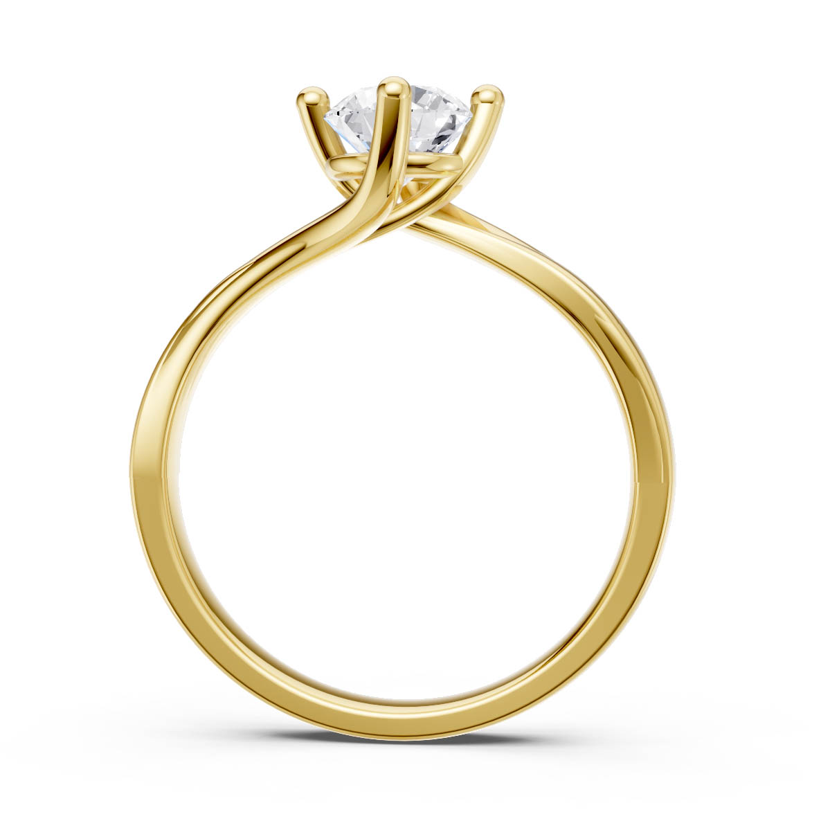 Twisted Roundish Solitiare Ring view 4