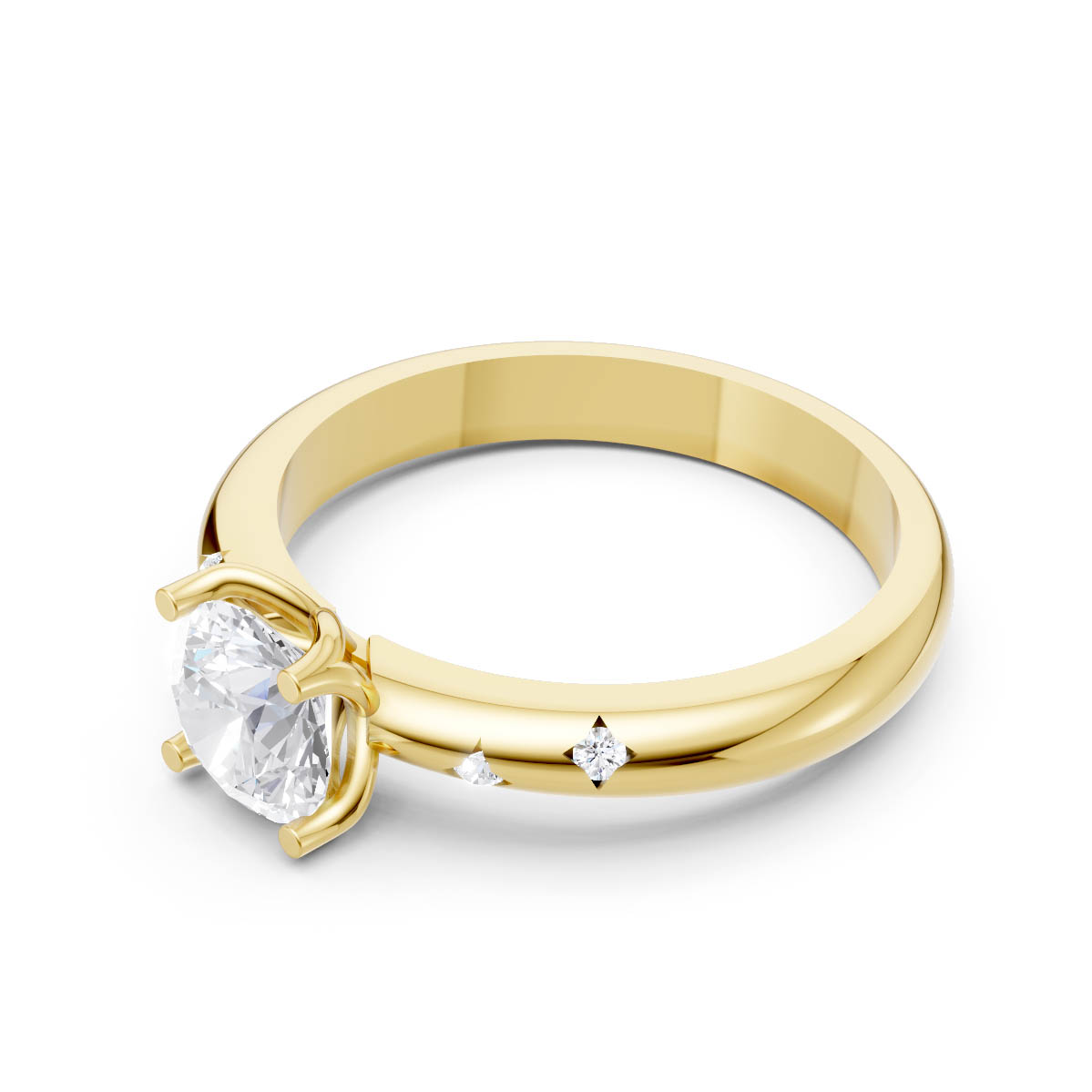 Golden Grace Solitaire Ring view 2
