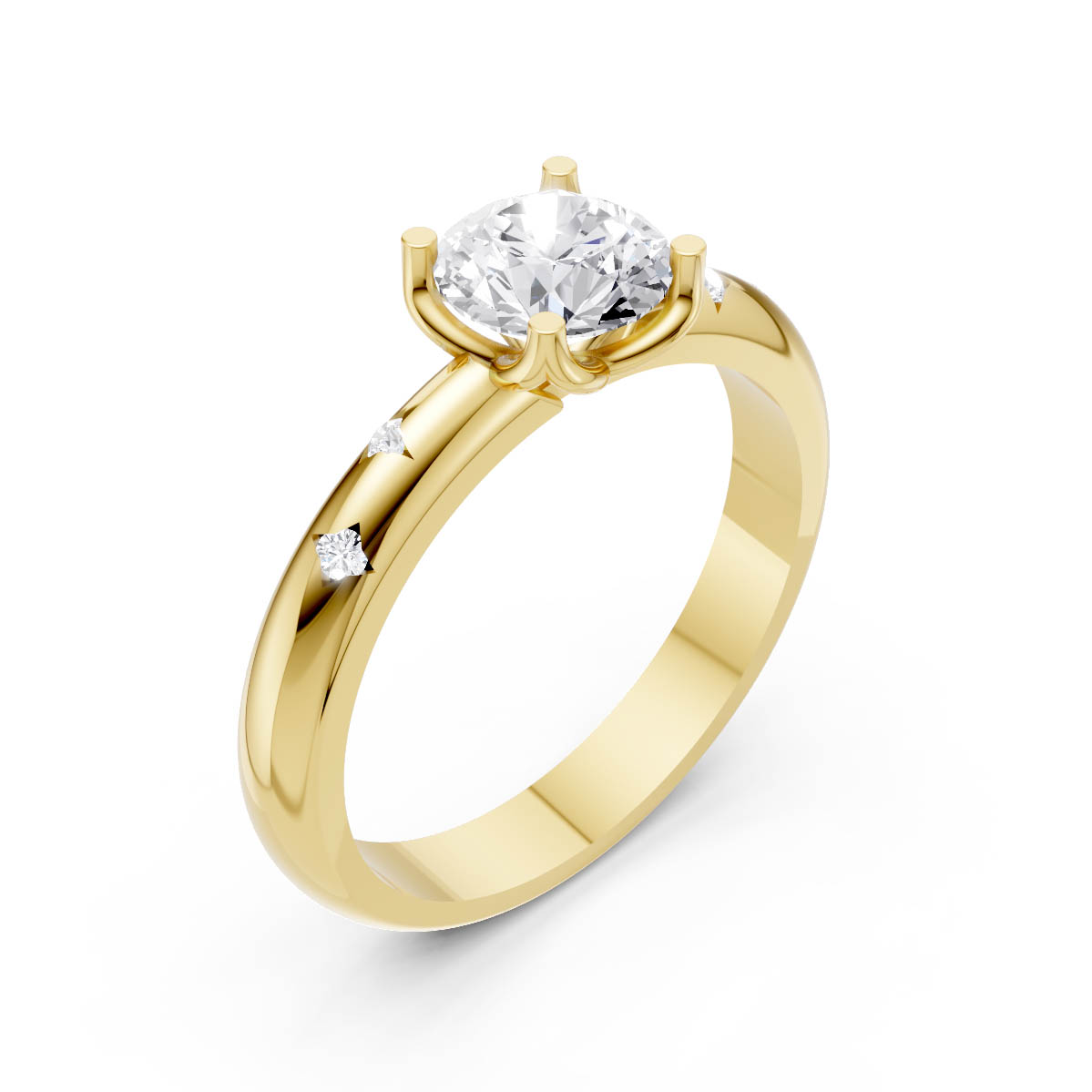 Golden Grace Solitaire Ring view 3