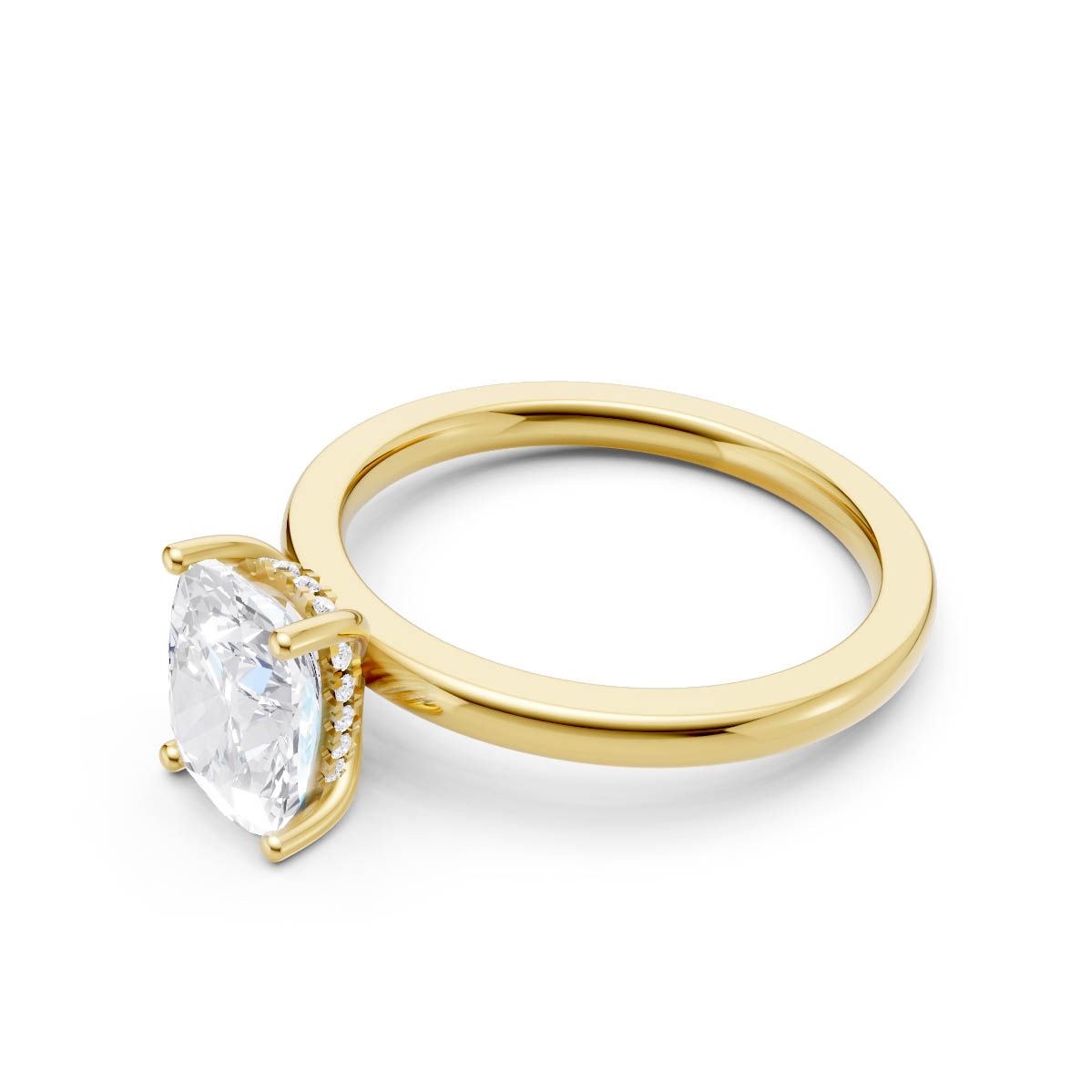 Elongated Cushion Solitaire Ring view 2