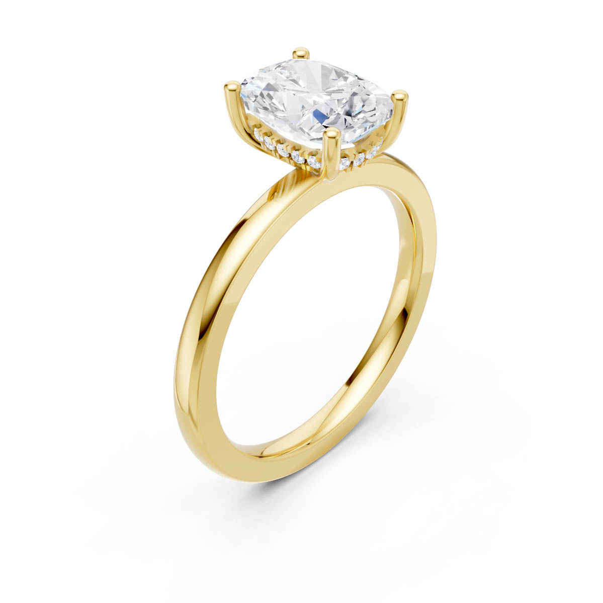 Elongated Cushion Solitaire Ring view 3