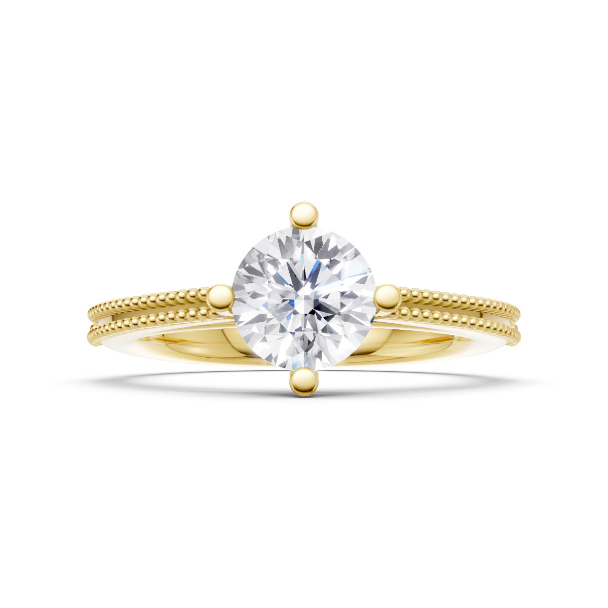 Freya Beaded Cathedral Solitaire