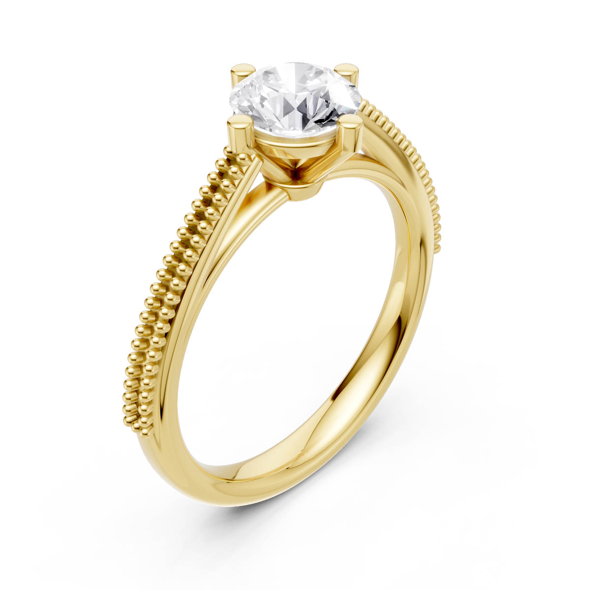 Freya Beaded Cathedral Solitaire view 3