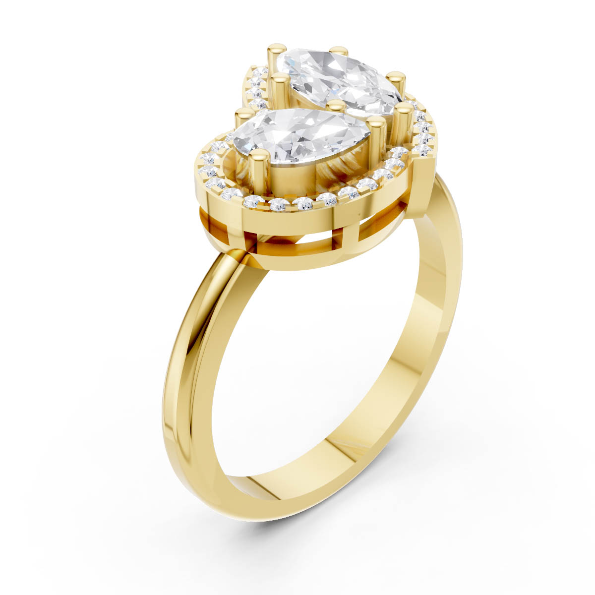 Blush Velvet Halo Ring view 3