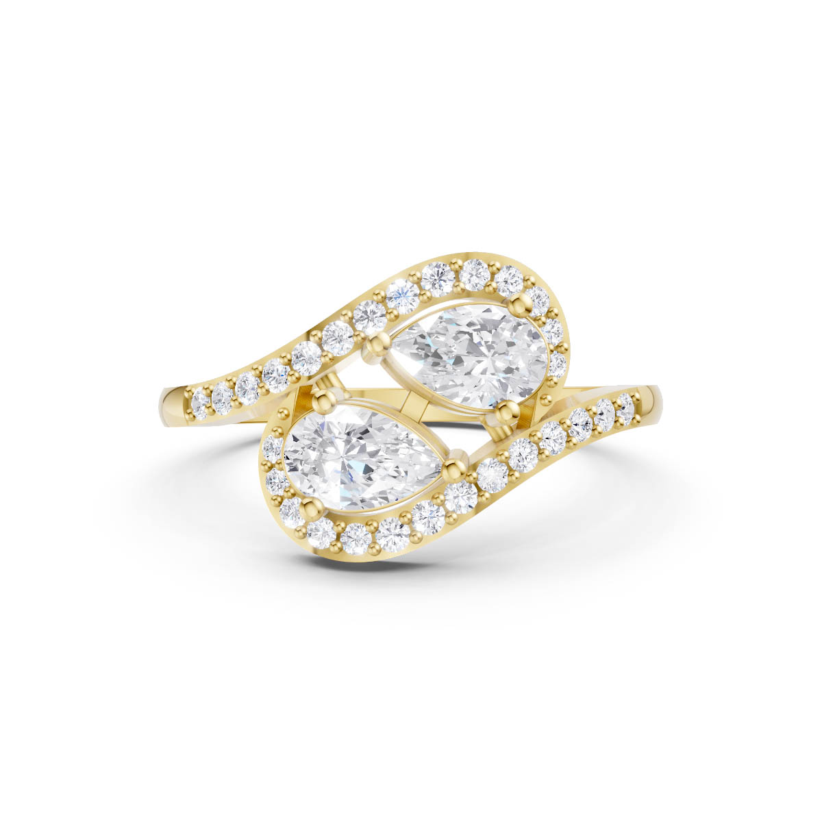 Golden Cascade Bypass Ring view 3